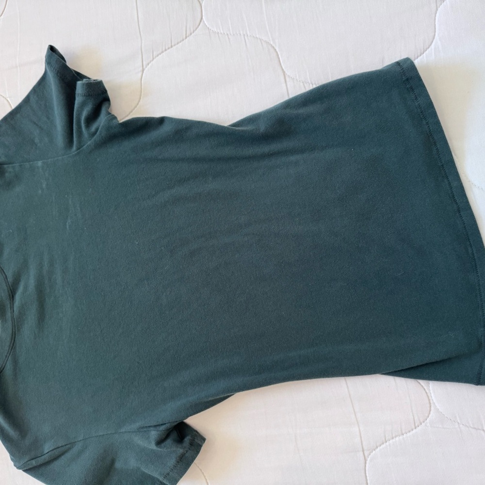 SKIMS Green Fitted Polo T-Shirt Short Sleeve